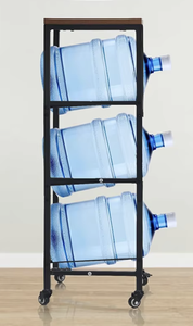 Organizador de Botellas de Agua de 5 Galones con Ruedas Bloqueables, Estante de Almacenamiento de Agua de Metal de Tres Niveles, Soporte para Dispensador de Agua - Product Image 3