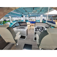 Bateau Tritoon de Luxe en Aluminium 5083 de Qualité Marine et Fibre de Verre de 27 Pieds pour 12 Personnes, Idéal pour Fêtes, Île Flottante et Visites Touristiques