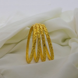 Hot Sale Indian Dubai Saudi Arabic African Wedding Special Luxury <b>Bangles</b> Premium Quality Gold Plated 4 Pcs <b>Bangles</b> Bracelets - Product Image 6