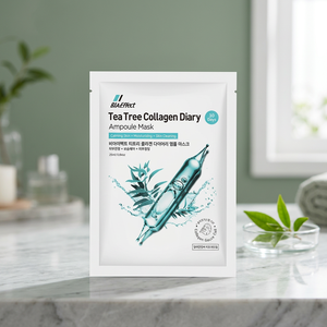 Ampoule faciale en feuille Bffect Tea Tree Collagen Diary pour le soin de l'acné, apaisante, équilibrante des pores et éclaircissante - Product Image 3
