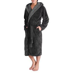 Local Stock Luxury Plush Oversize Winter Soft Warm Long Velour <b>Bathrobe</b> <b>Hooded</b> Men Thick Night Fleece Pockets 100% Cotton - Product Image 6