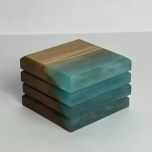 Juego de posavasos de resina de madera de estilo superior, posavasos de epoxi, tapetes y almohadillas de resina para comedor, a un precio de fábrica muy bajo - Product Image 3
