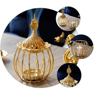 Handmade <b>Gold</b> Metal Decorative Bird Cage Candle Holder <b>Lantern</b> Tabletop Centerpiece Home Decor - Product Image 5