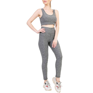 Conjunto de Yoga para Mujer, Transpirable, Material de Spandex/Nylon, Nuevo Estilo, Sin Mangas, Cintura Alta, Conjunto de 2 Piezas - Product Image 3