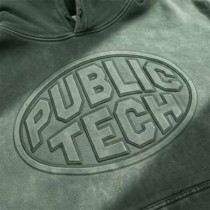 Sweat-shirts à capuche pour hommes, style streetwear, effet délavé, avec logo personnalisé en relief 3D, pour l'hiver, grandes tailles, coupe ample, imperméables - Product Image 2