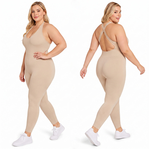 Women's Halter Neck Gym Wear Jumpsuits Sleeveless Plus Size Compression Bodysuit Women Ankle Length <b>Playsuit</b> Yoga Wear Jumpsuit - Product Image 4
