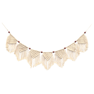 Özel Bohemian ev dekor hediye beyaz pamuk halat goblen Handwoven dekoratif duvar asılı yatak odası kumaş duvar halısı - Product Image 2