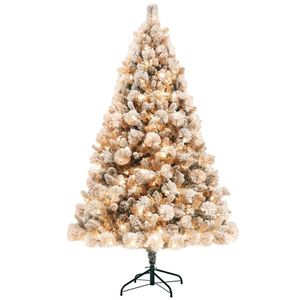 Grande Albero di Natale Artificiale di Lusso in Pino da 6,5 Piedi, in PET e PVC con Decorazioni a Nastro, Pieghevole, Dimensioni Personalizzabili, Supporto in Metallo - Product Image 2