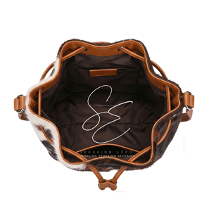 Sac seau vintage en cuir de vachette style cowgirl, sac bandoulière en cuir à poils, sac à main quotidien bohème pour femme - Product Image 5