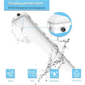 Lampada LED Impermeabile 40W 4FT 5200LM IP65 5000K 100-277V per Autolavaggi, Illuminazione Tri-proof - Product Image 2