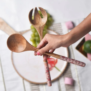Solid Wood & Elegant Enamel Print <b>Serving</b> <b>Spoon</b> Customised Design Kitchen Organizer Cutlery <b>Spoon</b> At Cheap Price - Product Image 6