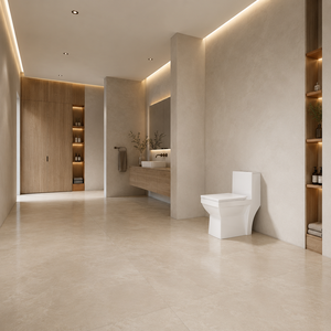 WC monobloc en céramique, cuvette allongée, siphon en S, double chasse, design à poser au sol, en grès cérame, pour salle de bain, 630x360x700mm - Product Image 6