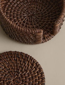 Sous-verres en rotin naturel de qualité supérieure, design tissé à la main, cadeau idéal pour les espaces de vie élégants - Product Image 4