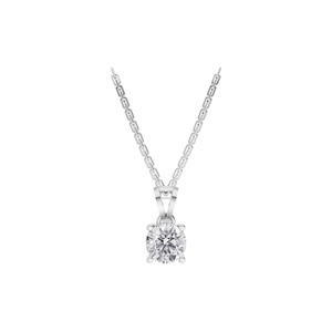 Pendentif solitaire classique Aarinya certifié IGI avec diamant rond, en or 18 carats, pendentif solitaire de luxe avec diamant rond taille brillant - Product Image 3