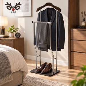 Porte-manteau moderne en métal et bois pour costumes - Product Image 1