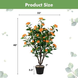 Albero di Camelia Artificiale da 1 Metro - Pianta Sempreverde Impermeabile per Interni, Esterni, Ufficio e Decorazioni di San Valentino - Product Image 3