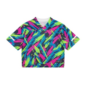 Camiseta de fútbol con logotipo de lobo de gran tamaño personalizado | Ropa deportiva de camuflaje relámpago Azul | Uniformes de equipo para hombre de secado rápido 100% poliéster - Product Image 1