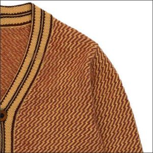 Cardigan en tricot unisexe surdimensionné avec col en V et patchwork, personnalisable avec logo, couleur hiver, laine/nylon pour homme - Product Image 3