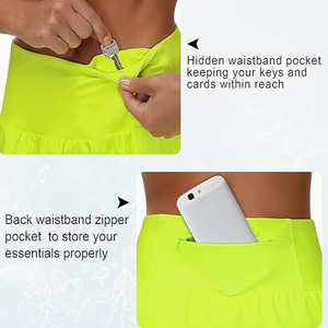 Mid Waisted 2 1 Outdoor Golf Women's Shorts Quick Dry <b>Athletic</b> Breathable Skinny Fit Mesh Liner Printed Drawstring Closure - Product Image 5