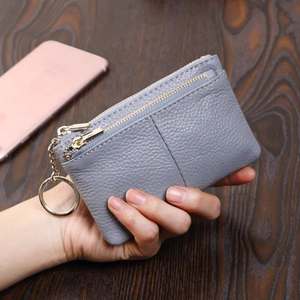 Pink Leather Zip Mini Coin Purse Compact Card <b>Holder</b> Key Ring <b>Wallet</b> for Women - Product Image 2