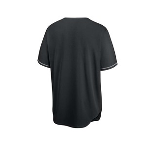 Men's <b>Black</b> Baseball Uniform Set Short Sleeve Button Front Jersey And <b>Pants</b> Moisture Wicking Polyester All Seasons - Product Image 4