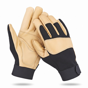 Guantes de Mecánico Reforzados de Cuero de Cabra, Resistentes al Calor, a la Abrasión y Ajustables para Trabajo Industrial Pesado - Product Image 2