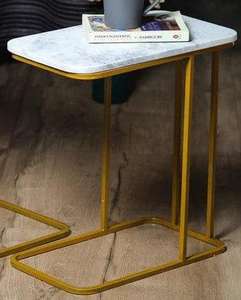 Table gigogne de luxe en métal plaqué or à prix compétitif pour salon, salle de séjour, bureau – Vente en Inde - Product Image 3