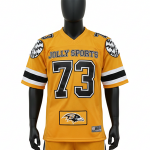 Maillot de football pour homme en polyester et tissu mesh, style panneau, broderie durable, logo personnalisé, t-shirt 100% coton pour homme, coupe ample, imprimé - Product Image 1