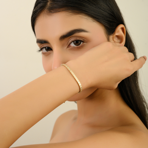 Low MOQ High Quality 14K Real Yellow <b>Gold</b> 100% Natural Diamond Stackable Tennis Bracelet New Style Luxury Sparkle Jewelry - Product Image 4