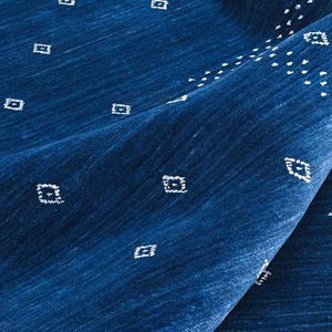 Tapis géométrique tribal bleu, style marocain minimaliste, tapis en laine tissé à la main, tapis décoratif moderne pour salon, chambre à coucher, maison - Product Image 3