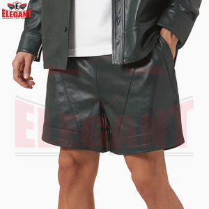 OEM/ODM Service High Quality New Arrival Custom Fashion Wear New Trendy Good Supplier Premium <b>Pu</b> Leather <b>Shorts</b> For Men - Product Image 3
