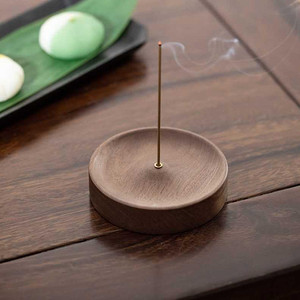 Brûleur d'encens en bois, attrape-cendres pour bâtonnets d'encens, support rond pour comptoirs, salle de méditation, yoga - Product Image 4