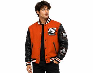 Unisex Orange Letterman <b>Jacket</b> Black Faux Leather Sleeves Embroidered Front Patches Number 23 College <b>Bomber</b> Streetwear Winter - Product Image 4