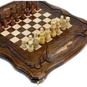 Handcrafted Wooden <b>Chess</b> <b>Set</b> With Intricate Carved Board And Solid <b>Wood</b> Pieces Premium Modern Strategy Game For Family Enjoyment - Product Image 2