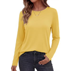 Sudadera Más Vendida en 2026, Sudadera de Mujer de Color Sólido, Manga Larga, Cuello Redondo, Tejida en Algodón, Informal, para Primavera - Product Image 5