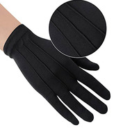 Gants de qualité supérieure brodés maçonniques noirs à doigts complets en tissu, style classique, utilisation quatre saisons, séchage rapide, unisexe