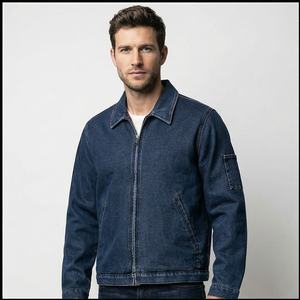 High Quality Custom Cotton Toddler <b>Boys</b> <b>Jackets</b> Stylish Denim <b>Jacket</b> for Kids and Men Solid Pattern Front Logo Winter Season - Product Image 1