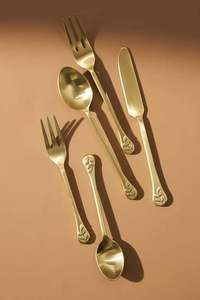 New Design <b>Antique</b> Finished Metal Cutlery Flatware <b>Set</b> Cutlery in Gift Box with Custom logo - Product Image 2