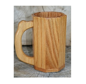 Hand Carved Wooden Mug Modern Style Eco Friendly Large Capacity Airtight <b>Drinkware</b> for Coffee Tea Lovers Made by Apex Align - Product Image 3