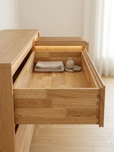 Meuble de rangement d'appoint en bois massif pour salle à manger, avec tiroirs et charnières, résistant à l'eau - Product Image 2