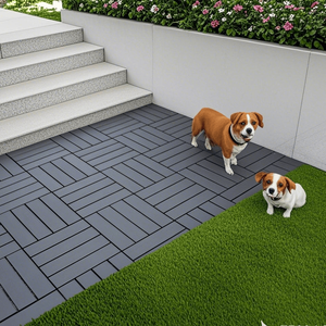 44 Pack Plastic <b>Interlocking</b> Deck <b>Tiles</b> 12\"x12\" Square Waterproof Outdoor Patio Decking <b>Tiles</b> for All Weather Use - Product Image 5