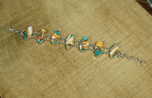 Pulsera ajustable de plata de ley 925 con turquesa natural de ostra, 7-8 pulgadas, hecha a mano, joyería de piedras preciosas para hombres y mujeres - Product Image 5