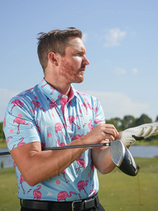 Custom Sport Shirts Digital Printing Moisture Wicking Short Sleeves Polyester Spandex Knitted Golf Polo Shirt - Product Image 3
