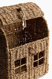 Cesta de almacenamiento tejida a mano con fibra natural de algas marinas, en forma de casa, con diseño de ventana, organizador decorativo para habitación infantil, decoración del hogar. - Product Image 2