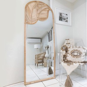 Full length standing <b>mirror</b> rattan frame floor leaning <b>mirrors</b> best price statement home decor - Product Image 1