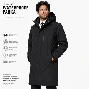 Men's <b>Jackets</b> Waterproof Parka Hooded Rain <b>Jacket</b> Breathable Windproof Corporate Outerwear OEM ODM Manufacturer - Product Image 3