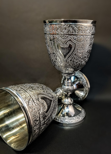 Copa de latón dorada grabada, hecha a mano y soplada a mano, de 51-100 ml de capacidad, para rituales judíos, la más vendida. - Product Image 5