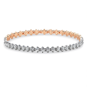 American Diamond Moissanite Bangles in Rose White Yellow Gold - Product Image 2