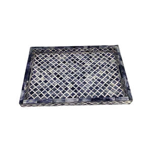 Plateau en résine de qualité supérieure, écologique, élégant, rectangulaire, avec incrustation d'os, plateau de service, taille personnalisée, nouveau design, articles ménagers tendance 2026 - Product Image 2