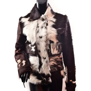 Man Fur <b>Jacket</b> Manufacturer Custom Luxury Animal Cow Printed Cowhide Zipper Bomber Racing Motorcycle Biker Men's Leather <b>Jackets</b> - Product Image 5